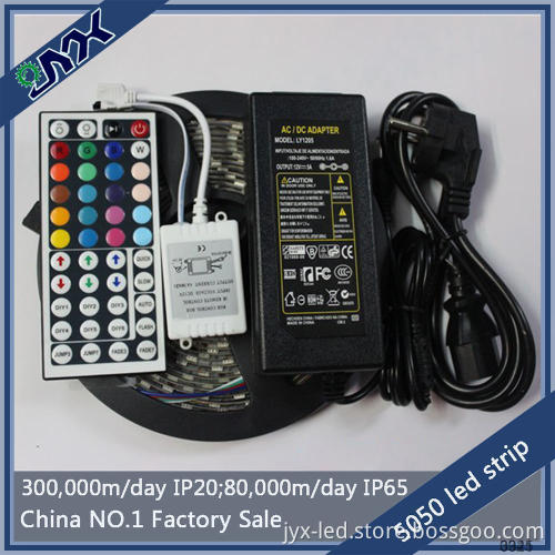 12-volt rgb color-changing kit with remote control and 5A power supply waterproof led strip 5050